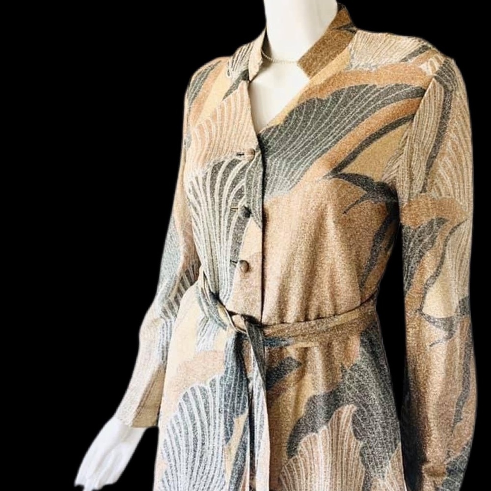 Vintage 60’s Lurex Shirt Dress with Tassel Belt